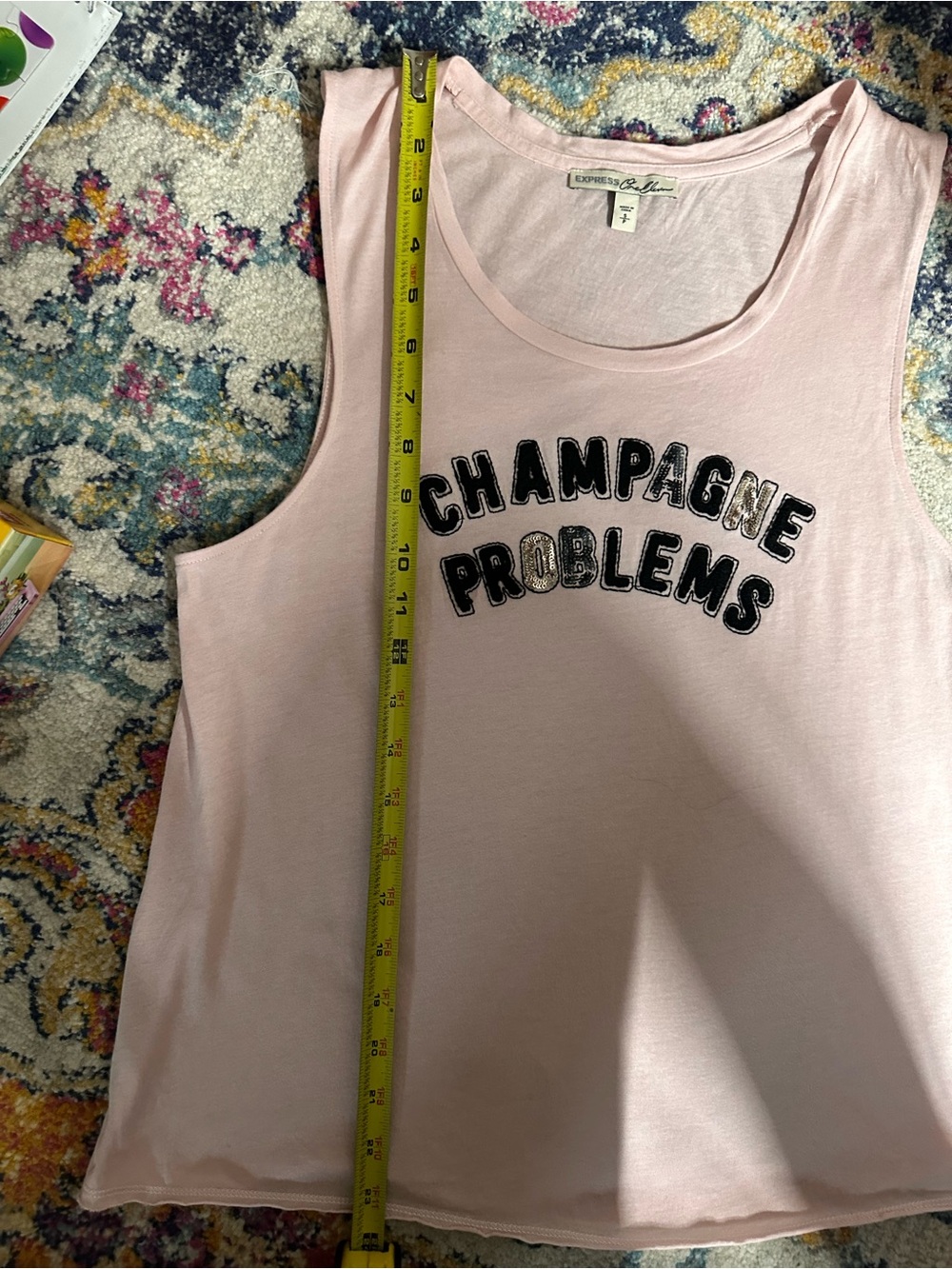 Express Pink "Champagne Problems" Graphic Tank - Picture 8 of 8